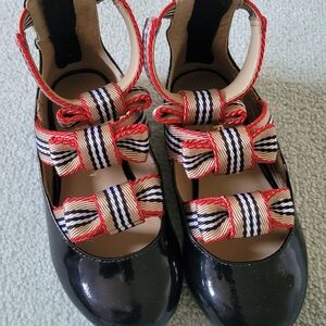 Burberry Black and Red Kids Shoes
